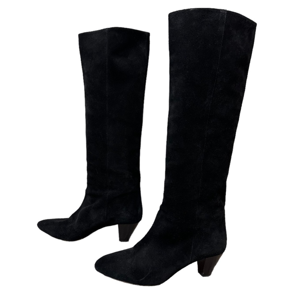 ISABEL MARANT ETOILE BLACK SUEDE LEATHER TALL BOOTS